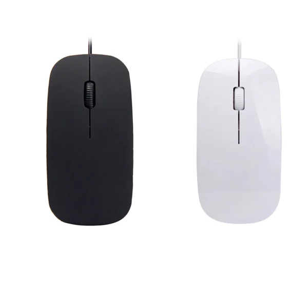 Wired Ultra-thin Mini Mouse 7 Button LED Desktop Computer Laptop Matte Black White Cute Ergonomic Gaming Mouse for PC Laptop